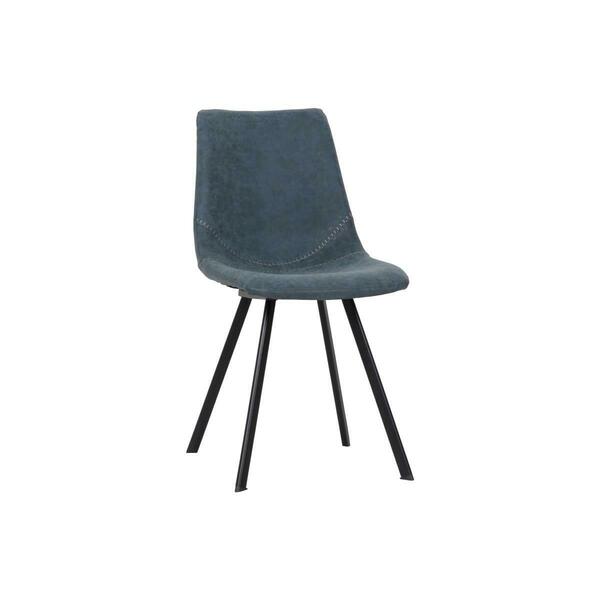 Kd Americana Markley Modern Leather Dining Chair with Metal Legs - Peacock Blue KD3581238